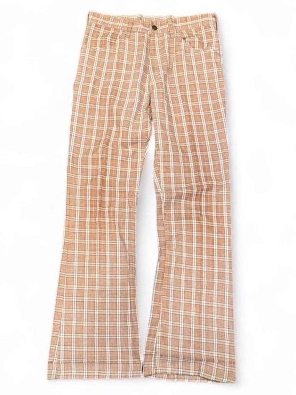 Vintage 60s Karman Plaid Flared Bell Bottom Trousers